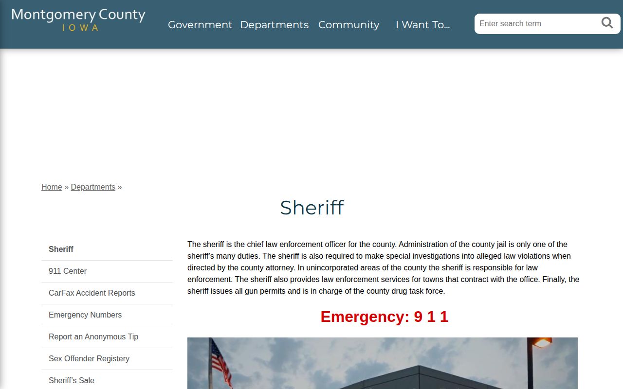 Montgomery County Sheriff recent arrest information page
