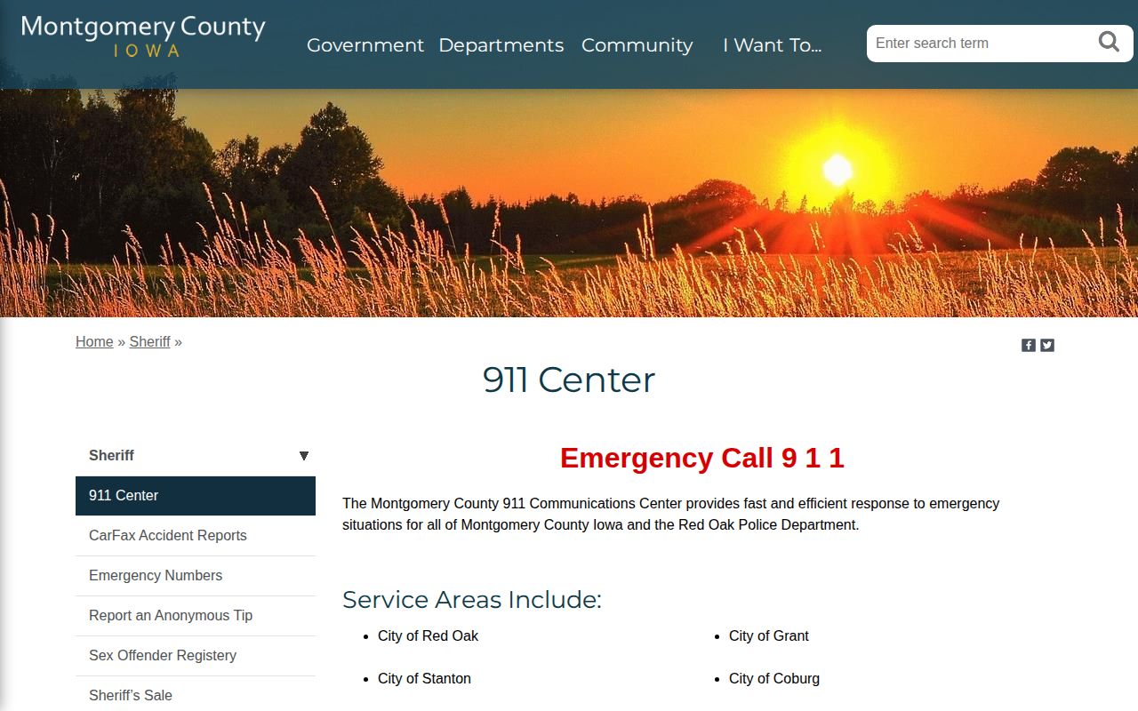 Montgomery County 911 city arrest service coverage